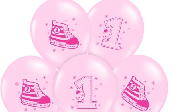 Balónik Teniska 1. narodeniny pastelový ružový