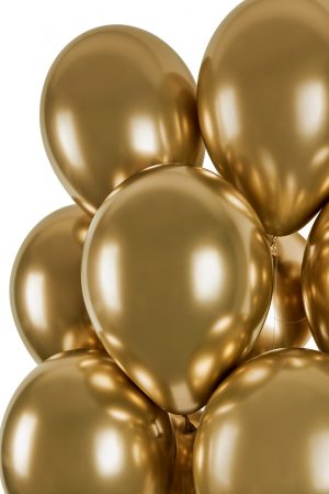 Balónik chrómový zlatý 33 cm