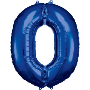 Balónik fóliový narodeninové číslo 0 modrý 86cm