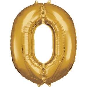 Balónik fóliový narodeninové číslo 0 zlatý 86cm