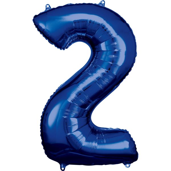 Balónik fóliový narodeninové číslo 2 modrý 86cm