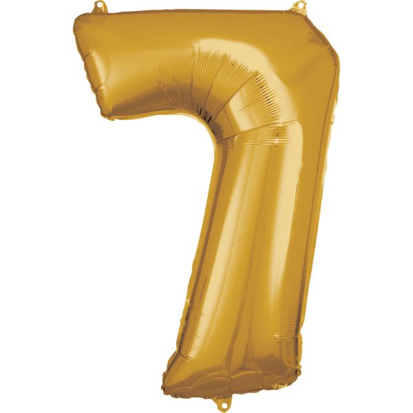 Balónik fóliový narodeninové číslo 7 zlatý 86cm