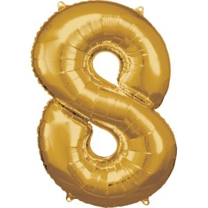 Balónik fóliový narodeninové číslo 8 zlatý 86cm