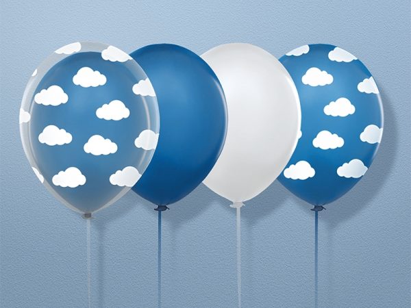 Balónik pastelový Oblaky chrpa modrá-3