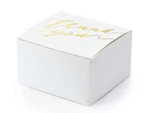 Biela krabička na darček - Ďakujeme