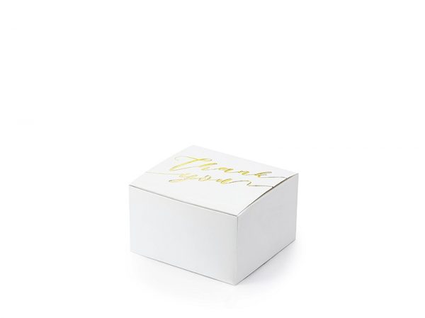 Biela krabička na darček - Ďakujeme-7