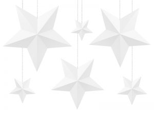 Dekorácia Hviezdy - biele 6 ks