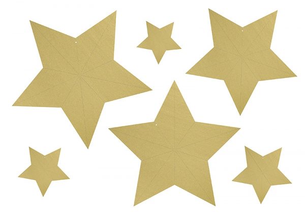 Dekorácia Hviezdy - zlaté 6 ks-4