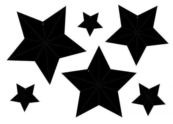 Dekorácia Hviezdy - čierne 6 ks-3
