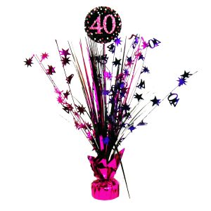 Dekorácia na oslavu - trblietavé 40. narodeniny (ružová)