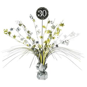 Dekorácia na stôl 30.narodeniny - Trblietavá zlatá