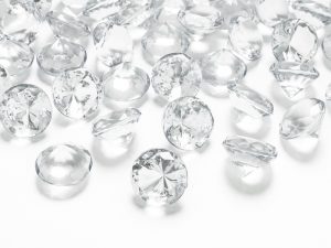 Diamantové konfety priehľadné 20mm