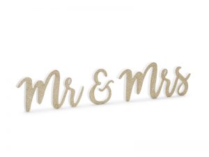 Drevená dekorácia - Mr & Mrs