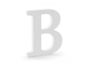 Drevená dekorácia - Písmeno B biele