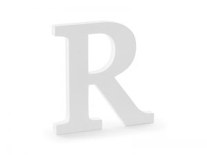 Drevená dekorácia - Písmeno R biele