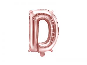 Fóliový balón Mini - Písmeno D 35 cm ružovo-zlatý