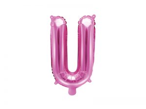Fóliový balón Mini - Písmeno U 35 cm ružový