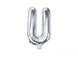 Fóliový balón Mini - Písmeno U 35cm strieborný