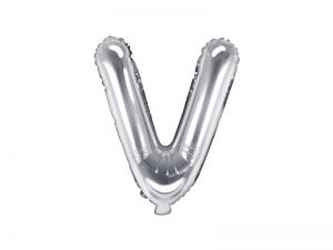 Fóliový balón Mini - Písmeno V 35cm strieborný