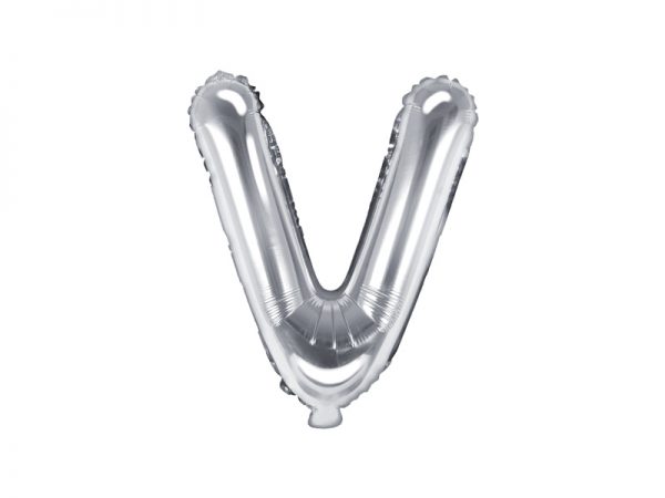 Fóliový balón Mini - Písmeno V 35cm strieborný