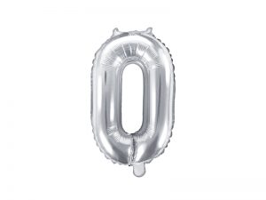 Fóliový balón Mini - Číslo 0 strieborný 35cm