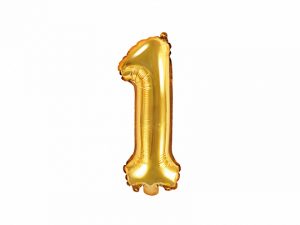 Fóliový balón Mini - Číslo 1 zlatý 35cm
