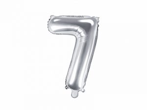 Fóliový balón Mini - Číslo 7 strieborný 35cm