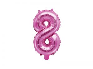 Fóliový balón Mini - Číslo 8 ružový 35cm