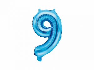 Fóliový balón Mini - Číslo 9 modrý 35cm