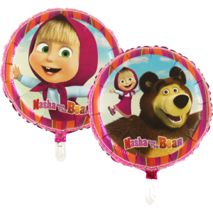 Fóliový balón - Máša a medveď (kruh)