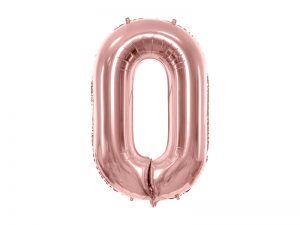 Fóliový balón narodeninové číslo 0 ružovo-zlatý