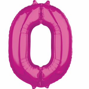 Fóliový balón narodeninové číslo 0 ružový 66cm