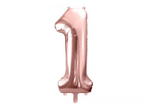 Fóliový balón narodeninové číslo 1 ružovo-zlatý 86 cm