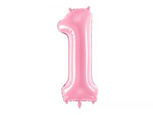 Fóliový balón narodeninové číslo 1 ružový 86cm