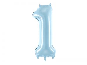 Fóliový balón narodeninové číslo 1 svetlomodrý