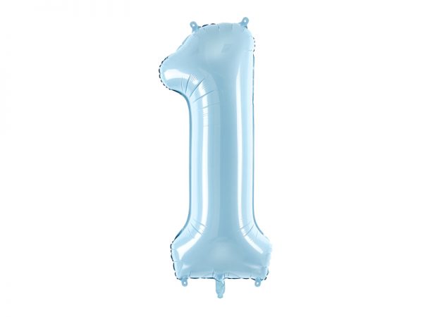 Fóliový balón narodeninové číslo 1 svetlomodrý