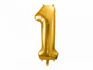 Fóliový balón narodeninové číslo 1 zlatý 86cm