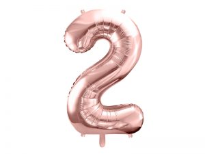 Fóliový balón narodeninové číslo 2 ružovo-zlatý