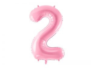 Fóliový balón narodeninové číslo 2 ružový 86cm