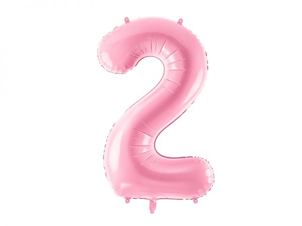 Fóliový balón narodeninové číslo 2 ružový 86cm