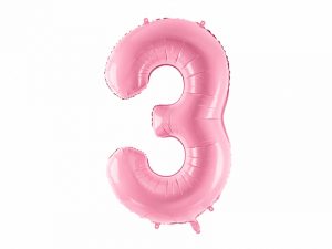Fóliový balón narodeninové číslo 3 ružový 86cm