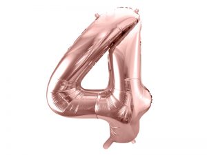 Fóliový balón narodeninové číslo 4 ružovo-zlatý