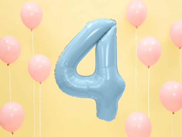 Fóliový balón narodeninové číslo 4 svetlomodrý-2