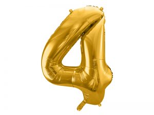 Fóliový balón narodeninové číslo 4 zlatý 86cm