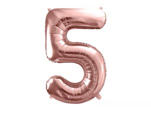 Fóliový balón narodeninové číslo 5 ružovo-zlatý
