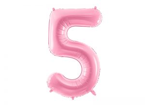 Fóliový balón narodeninové číslo 5 ružový 86cm