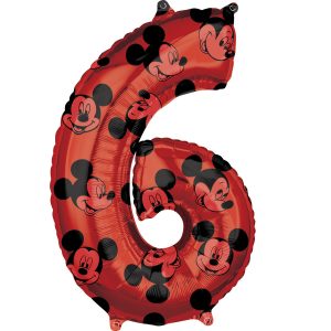 Fóliový balón narodeninové číslo 6 - Mickey Mouse