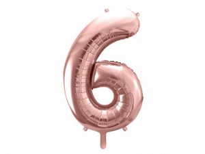 Fóliový balón narodeninové číslo 6 ružovo-zlatý