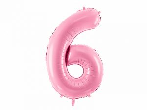 Fóliový balón narodeninové číslo 6 ružový 86cm