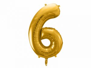 Fóliový balón narodeninové číslo 6 zlatý 86cm